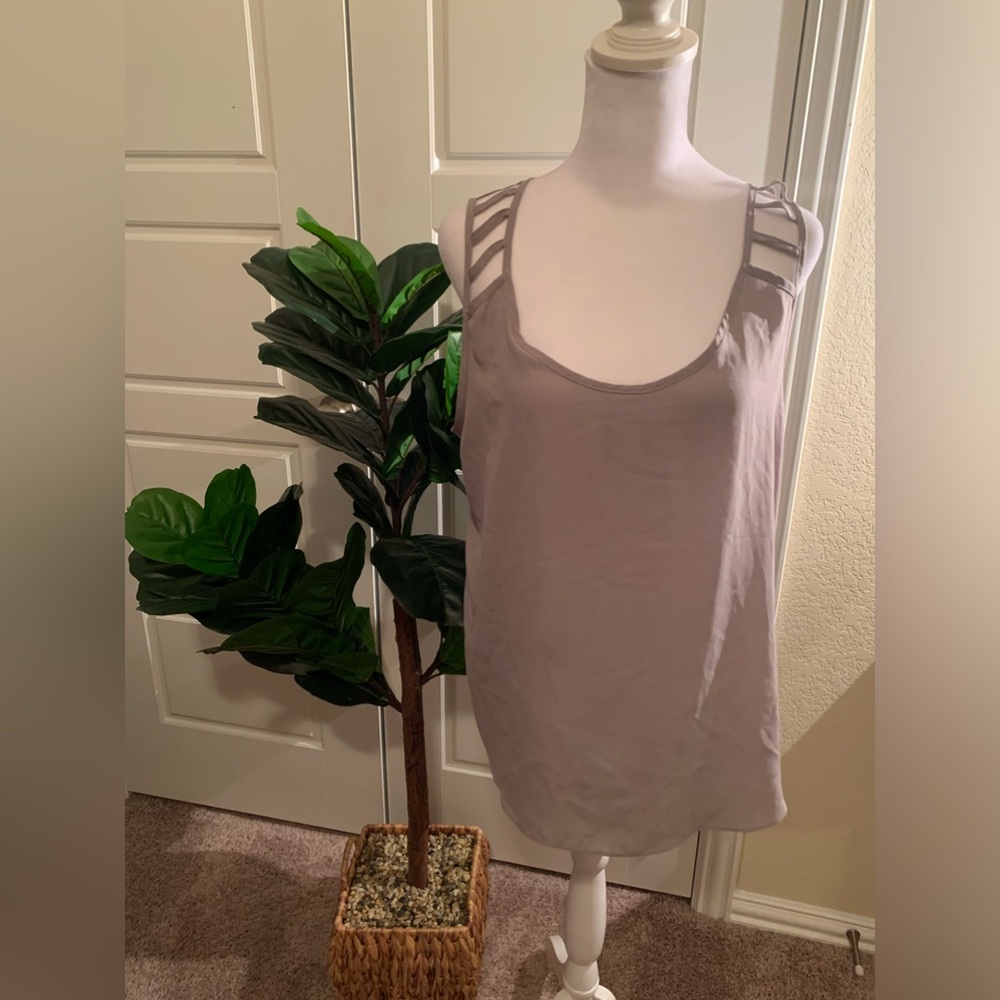 XL Taupe drape sleeves top by Venus